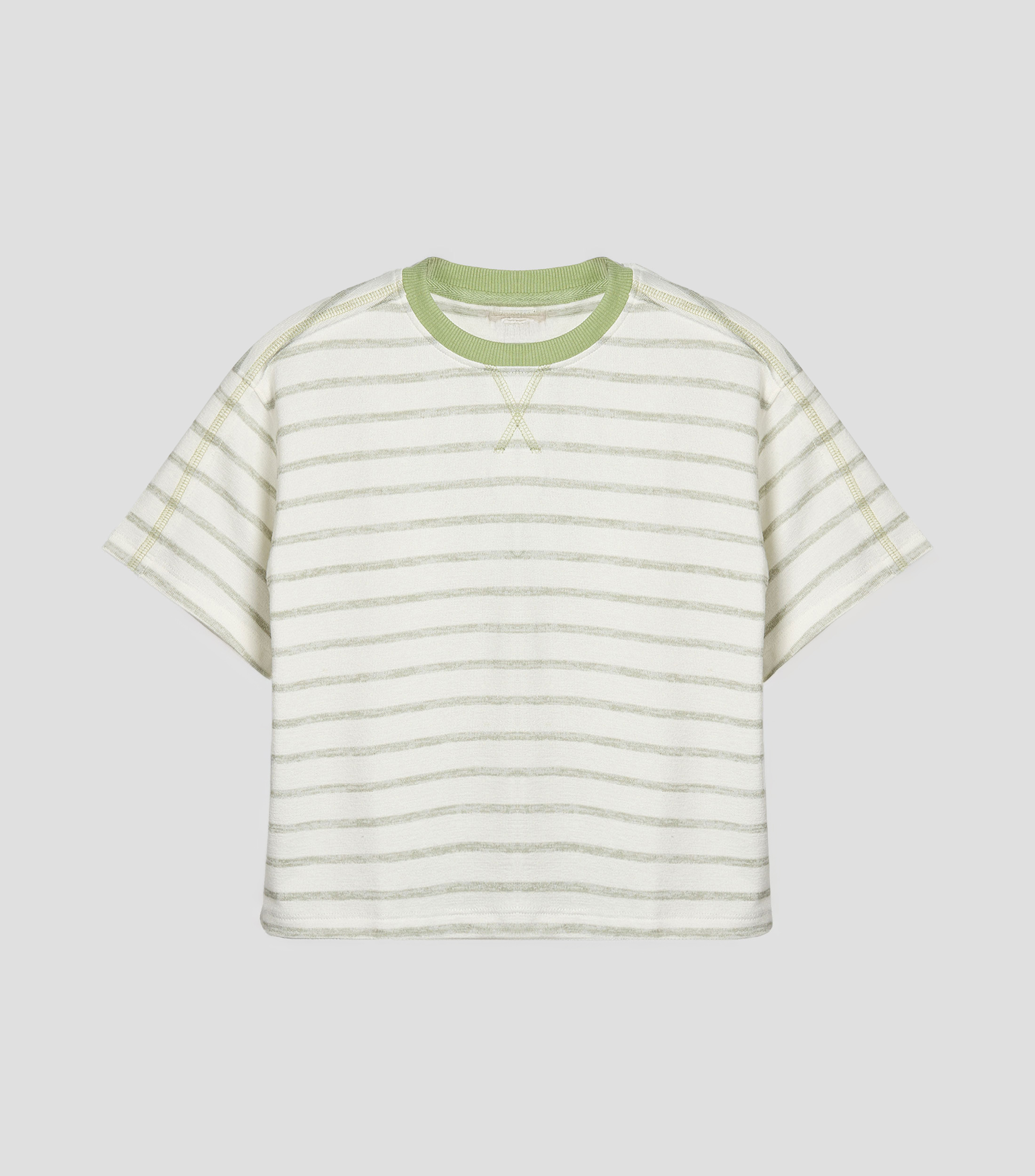 Playera cuello redondo manga corta rayas Niño